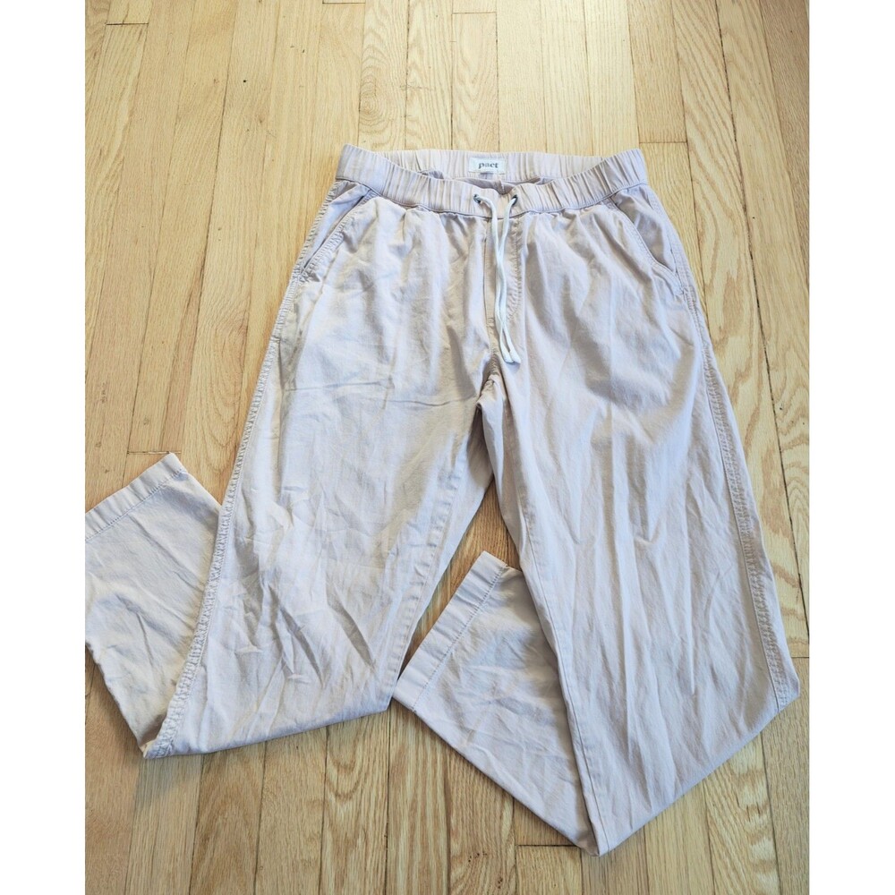 Pact Women's Jogger Pants Medium Beige Taupe Comfortable Casual Lounge Pull On